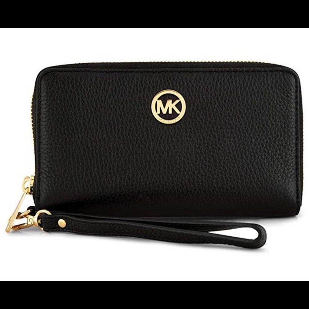 NWT Michael Kors Black Fulton Large Wallet